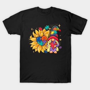 Autism Gnome Sunflower T-Shirt